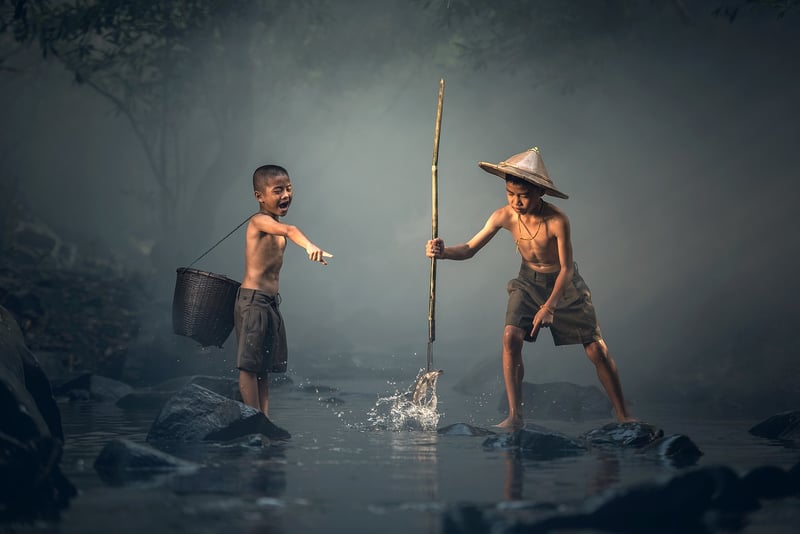 Kids playing outdoors